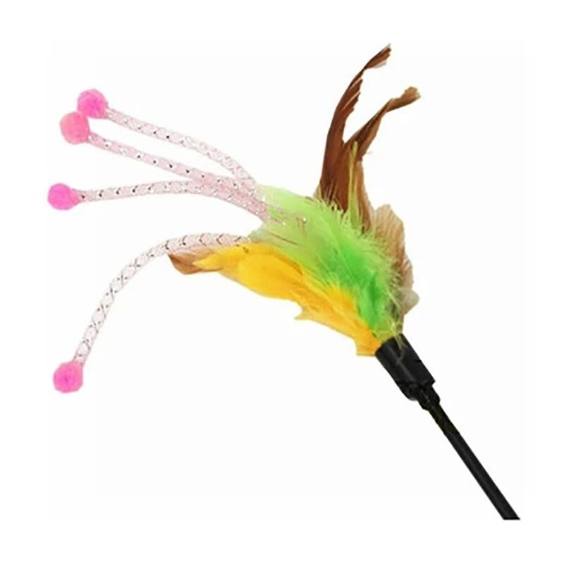 1-10 DB kisállat macska kötekedő cica ugráló oktatójáték színes tollas macska pálca macskafogó kötekedő macska interaktív játékok