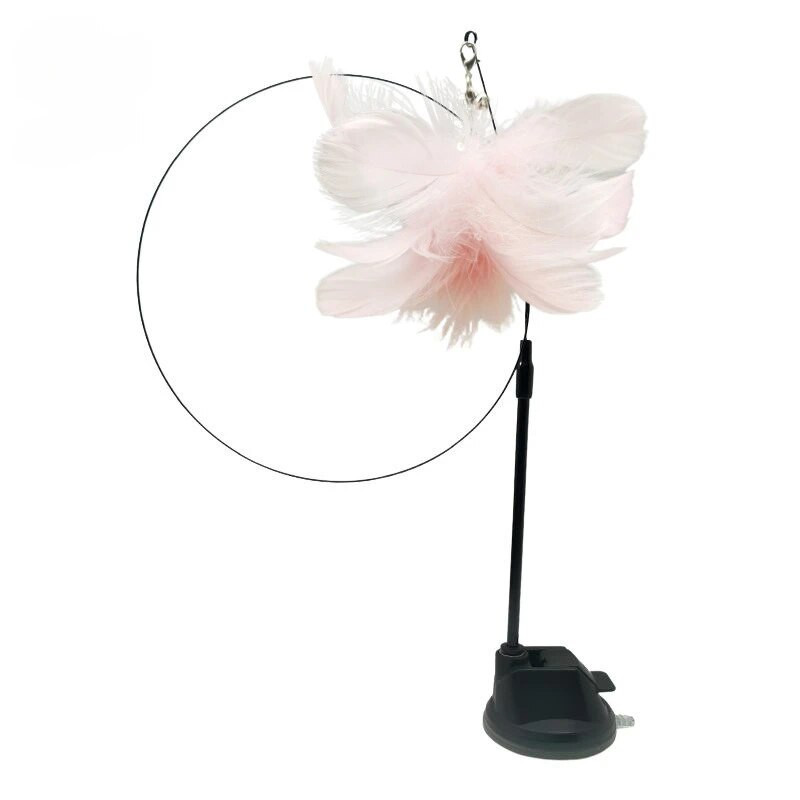 7db/szett Interaktív macskajáték Kihangosító macskabottal játszó macskabottal játszó cica ugratópálca játék tapadókorongos fejes tollas macskapálca