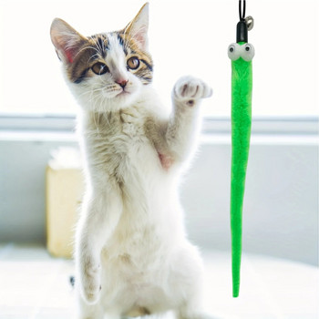 9 PCS Cat Wand Toy Cat Feather Toys Интерактивни котешки играчки Червей за котки на закрито