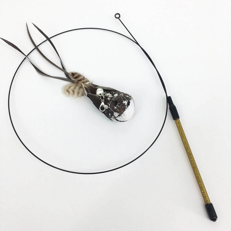 Interaktív macskajáték Vicces szimulációs madártoll harangmacska-bottal Játék kiscicák számára, ugrató pálca játék kisállat macskák kellékei