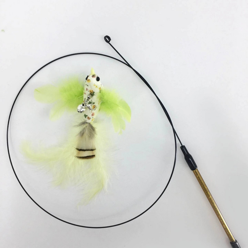 Interaktív macskajáték Vicces szimulációs madártoll harangmacska-bottal Játék kiscicák számára, ugrató pálca játék kisállat macskák kellékei