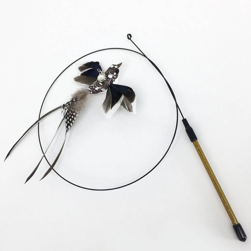 Interaktív macskajáték Vicces szimulációs madártoll harangmacska-bottal Játék kiscicák számára, ugrató pálca játék kisállat macskák kellékei