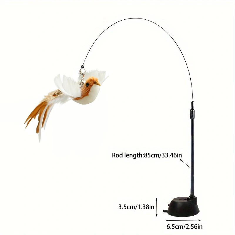 Madártollak és harangok szórakoztató szimulációja, interaktív macskajátékok játékos macskabotokkal, macskajátékok, macskakellékek