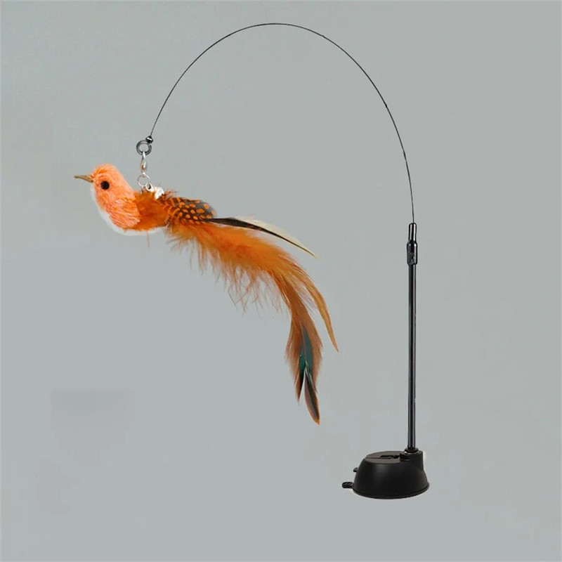 Madártollak és harangok szórakoztató szimulációja, interaktív macskajátékok játékos macskabotokkal, macskajátékok, macskakellékek