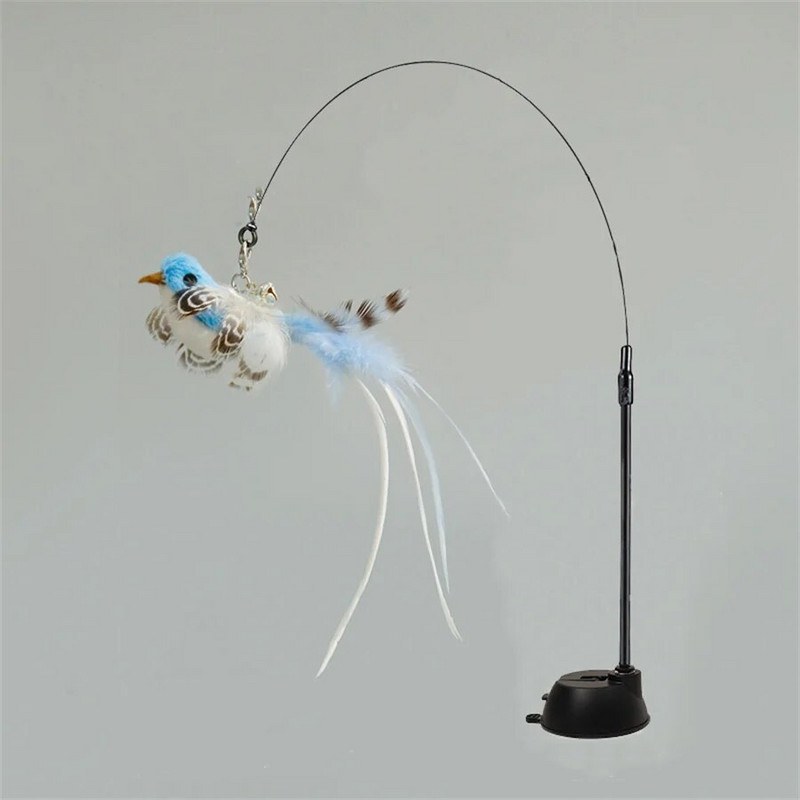 Madártollak és harangok szórakoztató szimulációja, interaktív macskajátékok játékos macskabotokkal, macskajátékok, macskakellékek