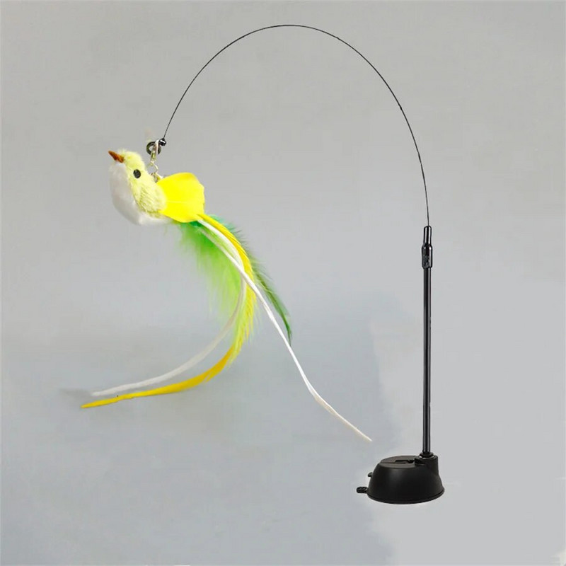 Madártollak és harangok szórakoztató szimulációja, interaktív macskajátékok játékos macskabotokkal, macskajátékok, macskakellékek