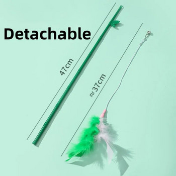 Cat Toy Self Hi Feather Toys for Cats Stick Bite Resistant Feather Cats Toy with Bell funny Cat Toys Interactive Pet Supplies