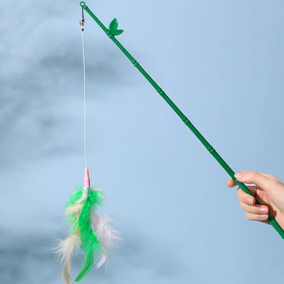Παιχνίδι για γάτες Self Hi Feather Παιχνίδια για γάτες Ανθεκτικό στο δάγκωμα με φτερά γάτες Παιχνίδι με αστεία παιχνίδια για γάτες Διαδραστικά προμήθειες για κατοικίδια