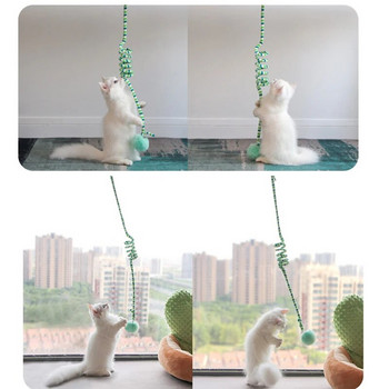 Интерактивна играчка за висяща котка Симулация Играчка за котка Смешна интерактивна играчка за самочувствие за коте, което играе Играчка с пръчица Котка със звънче