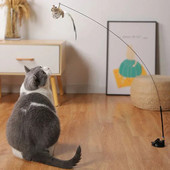 Simulation Bird διαδραστικό παιχνίδι γάτας Funny Feather Bird with Bell Cat Stick Toy for Kitten Playing Teaser Wand Toy Cat Supplies