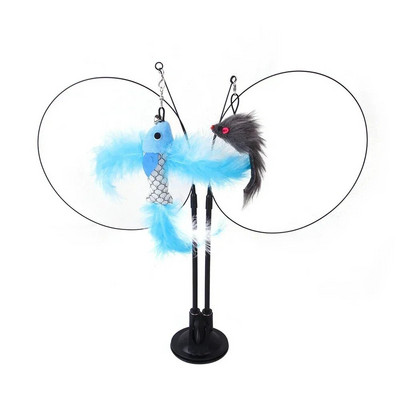 Simulation Bird διαδραστικό παιχνίδι γάτας Funny Feather Bird with Bell Cat Stick Toy for Kitten Playing Teaser Wand Toy Cat Supplies