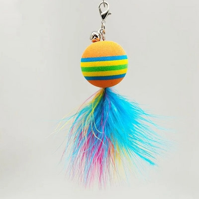 Cat Toys Interactive Funny Ραβδί βεντούζας από φτερά γάτας Φτερά μπάλας Αντικατάσταση με κουδούνια για γυμναστική για γάτες εσωτερικού χώρου