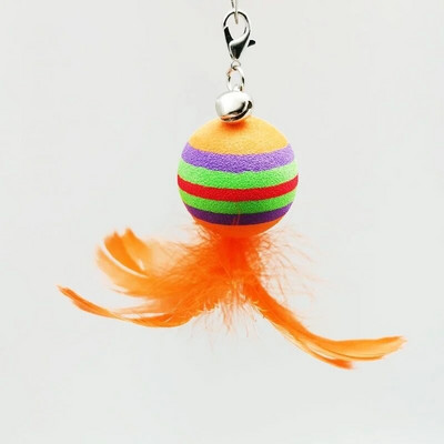 Cat Toys Interactive Funny Ραβδί βεντούζας από φτερά γάτας Φτερά μπάλας Αντικατάσταση με κουδούνια για γυμναστική για γάτες εσωτερικού χώρου