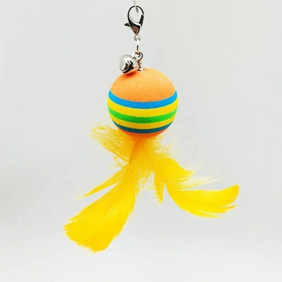 Cat Toys Interactive Funny Ραβδί βεντούζας από φτερά γάτας Φτερά μπάλας Αντικατάσταση με κουδούνια για γυμναστική για γάτες εσωτερικού χώρου
