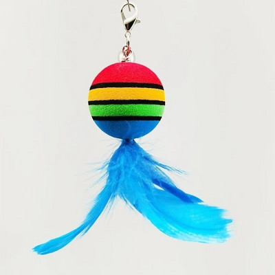 Cat Toys Interactive Funny Ραβδί βεντούζας από φτερά γάτας Φτερά μπάλας Αντικατάσταση με κουδούνια για γυμναστική για γάτες εσωτερικού χώρου