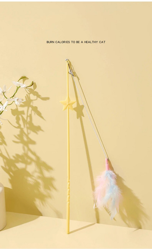 Vicces interaktív játék új kisállat macska cica toll csengő gyöngyök kedvcsináló játék pálca harapásálló