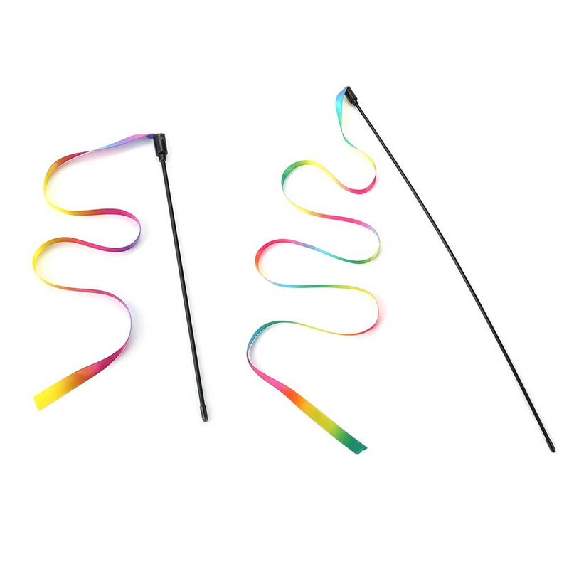 1 db macska színes ugrató pálca Vicces kisállat macskák kutyák szivárvány kötekedő rúd interaktív játékok cica kellékek kiegészítők