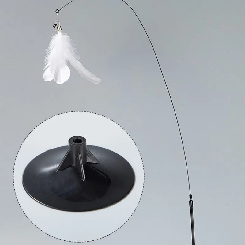 Macskajáték Vicces macskajátékok Interaktív tollas játékok macskáknak Stick Acél drót Macskajáték csengővel Self-hi Pet Teaser Kisállatkellékek