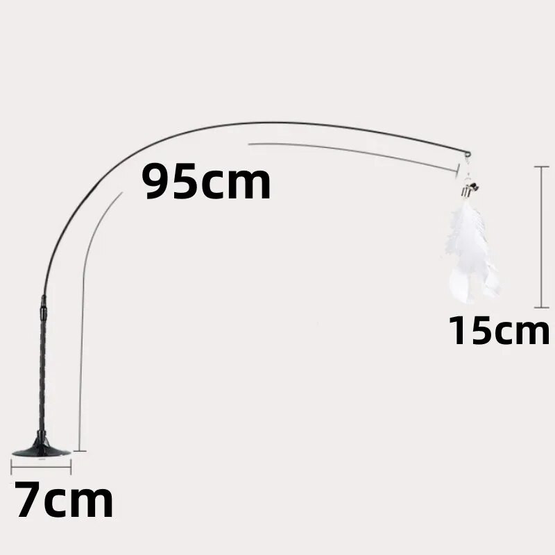 Macskajáték Vicces macskajátékok Interaktív tollas játékok macskáknak Stick Acél drót Macskajáték csengővel Self-hi Pet Teaser Kisállatkellékek