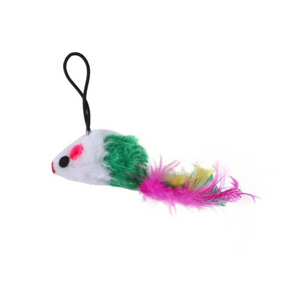 Funny Cat Toys Δικέφαλο βεντούζα για γάτα Teaser Stick Αφαιρούμενο χειροκίνητο διαδραστικό παιχνίδι ποντικιού με καμπάνα για κατοικίδια
