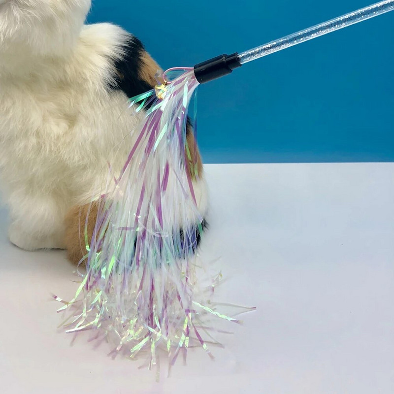 5db Bojt Cat Teaser Pálca Vicces Stick Cats játékok Átlátszó rúd Interaktív kisállatjáték