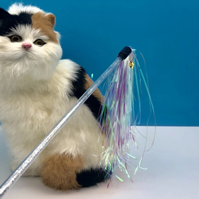 5db Bojt Cat Teaser Pálca Vicces Stick Cats játékok Átlátszó rúd Interaktív kisállatjáték