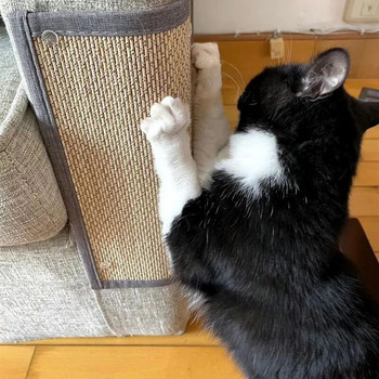 Φυσικό Bamboo Cat Scratcher Πατάκια καναπέδων σανίδα Cat Scratch for Sharpen Nails Scraper Pet Tree Toys Καρέκλα για έπιπλα καναπέ