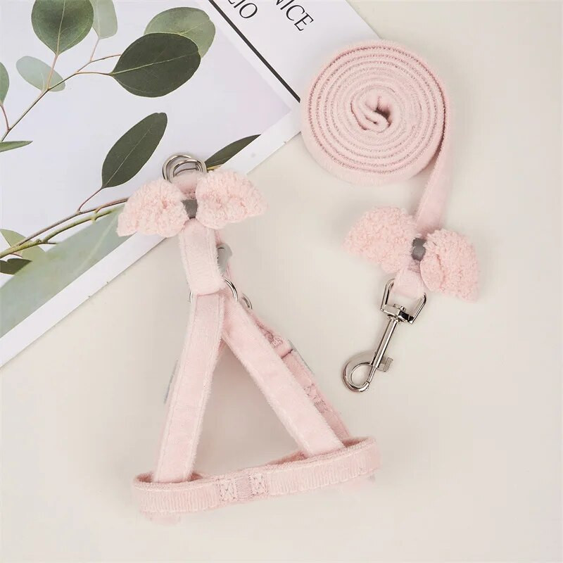 Puha, állítható, kockás íjcsomós macskahám, hosszú póráz kisállat kutyákhoz való mellkasi pánt kültéri sétáló nyakörv készlet kisállat kiegészítők