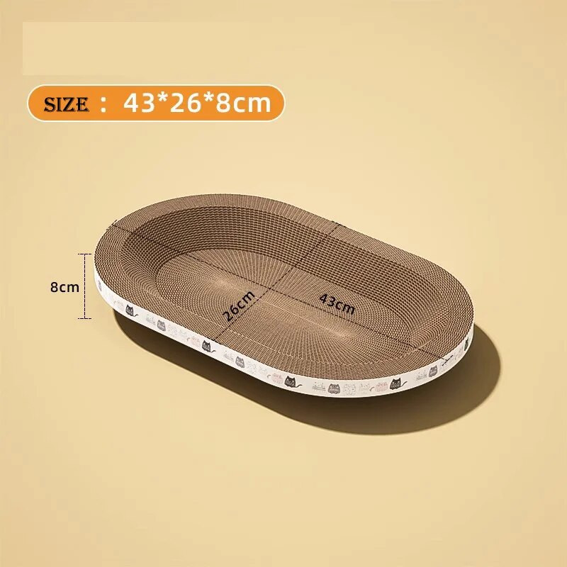 Hullámos macskakaparó ágydeszka kaparók kerek ovális csiszoló karmos játékok macskáknak Kopásálló karcoló fészek kiegészítők