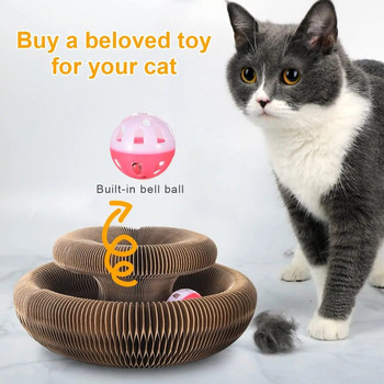 Magic Cat Scratch Organ Board Game Cat with Ball Cat Grinding Claw Cat Climbing Frame Γατάκι Στρογγυλό κυματοειδές παιχνίδι γρατσουνίσματος γάτας