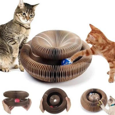 Magic Cat Scratch Organ Board Game Cat with Ball Cat Grinding Claw Cat Climbing Frame Γατάκι Στρογγυλό κυματοειδές παιχνίδι γρατσουνίσματος γάτας