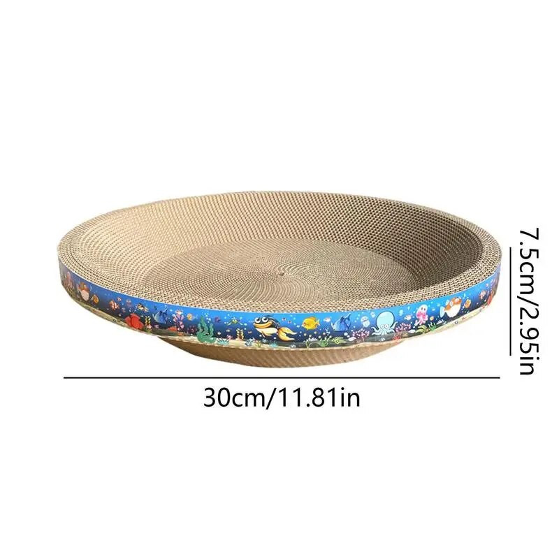 Macskakarcoló tábla Hullámkarton karcoló pad 2 az 1-ben ovális macskakarcoló pad fészek macskacsiszoló körmös bútorvédőhöz