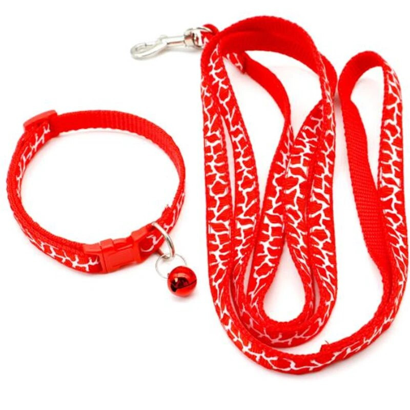 Divat kisállat nyakörv vontatási kötél hibás minta aranyos csengő állítható nyakörvek kutya macska kölyök cica DIY kisállat kiegészítők