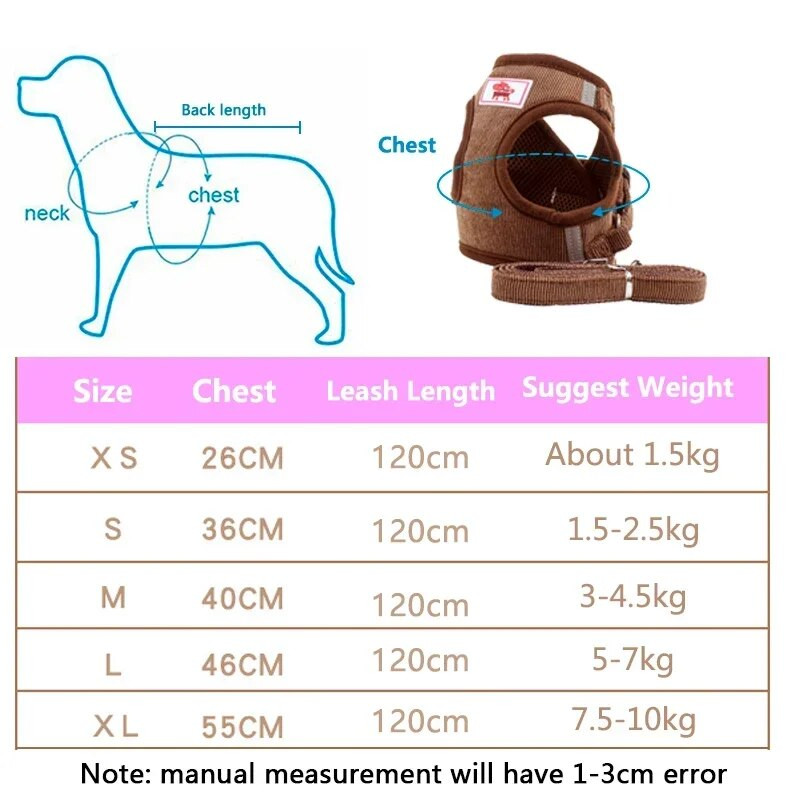 Kutyahám pórázzal Kutya nyakörvvel állítható mellény sétáló puha, lélegző nyakörv Kisállat-tartozékok kis közepes, nagy háziállatok számára
