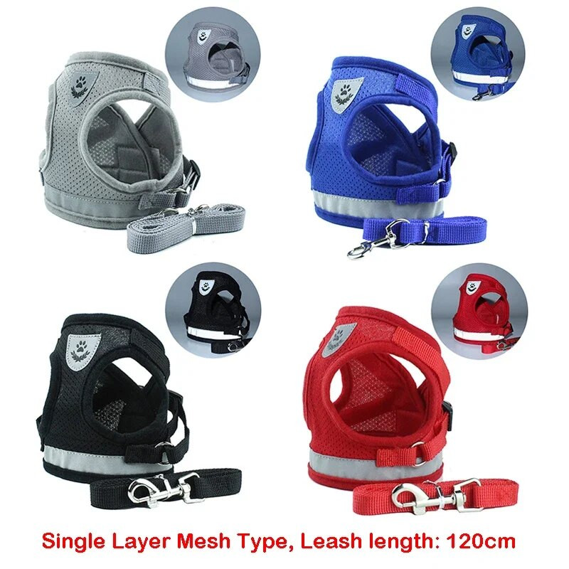 Fényvisszaverő biztonsági kisállat kutya hám és póráz készlet kis közepes kutyáknak macska hámok mellény kölyök mellkas szíj mopsz chihuahua bulldog