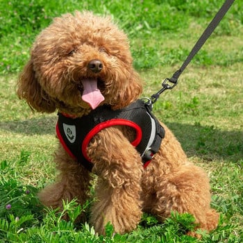 Σετ σχοινιού έλξης 1,2 μέτρων Λουράκι γιλέκου σκύλου με λουράκι σκύλου με ρυθμιζόμενο ανακλαστικό αναπνεύσιμο λουρί κατάλληλο για μικρά σκυλιά και γάτες