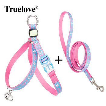 Truelove Pet Harness Leash Set No Escape Proof Мека събуждаща се регулируема жилетка за кученце Удобна външна лека TLH3911