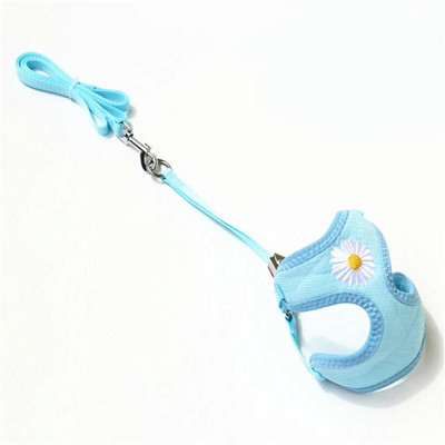 Daisy Embroidery Pet Harness Dogs Strand με Ρυθμιζόμενο λουρί γιλέκο νάιλον λουρί Αναπνεύσιμα περιλαίμια για μικρούς σκύλους Chihuahua