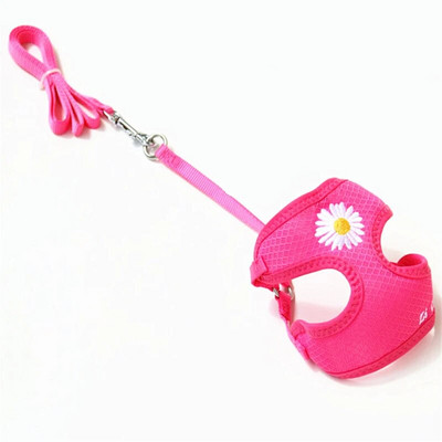 Daisy Embroidery Pet Harness Dogs Strand με Ρυθμιζόμενο λουρί γιλέκο νάιλον λουρί Αναπνεύσιμα περιλαίμια για μικρούς σκύλους Chihuahua