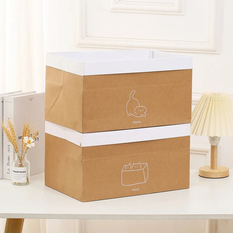 Összehajtható macskaház Dupla nátronpapír macskatároló doboz macskakaparó deszkával Play Cat Bed Nest Pet Cat kaparó kellékek