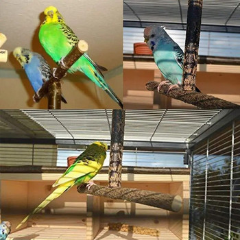 Σχήμα Τ Φυσικό ξύλινο κατοικίδιο παπαγάλοι κούρνιες ράφι 18*15 εκ. Πουλιά Προμήθειες Διακόσμηση κλουβιού Αξεσουάρ για Cockatiels Lovebirds