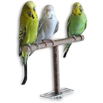 Σχήμα Τ Φυσικό ξύλινο κατοικίδιο παπαγάλοι κούρνιες ράφι 18*15 εκ. Πουλιά Προμήθειες Διακόσμηση κλουβιού Αξεσουάρ για Cockatiels Lovebirds