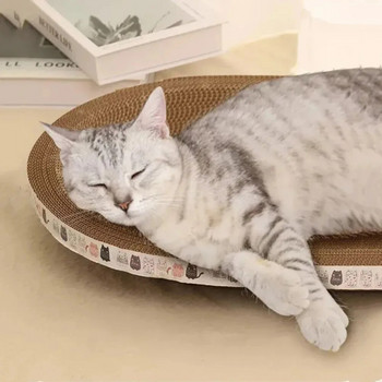 Котешка дъска за драскане Гнездо Котешки стъргала Кръгли овални шлифоващи играчки с нокти за малки котки Удебелена и издръжлива дъска за драскане на легло