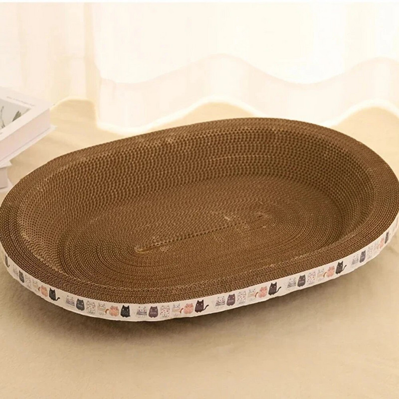 Cat Scratch Board Nest Cat kaparók kerek ovális csiszoló karmos játékok kis macskáknak Vastag és tartós ágyfészek karcoló deszka