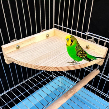 Parrot Cage Perch Bird Perch Platform Ξύλινο Τριγωνικό Πλαίσιο Σταθμού Προμήθειες πουλιών για Parakeet Cockatiel Budgie Lovebirds