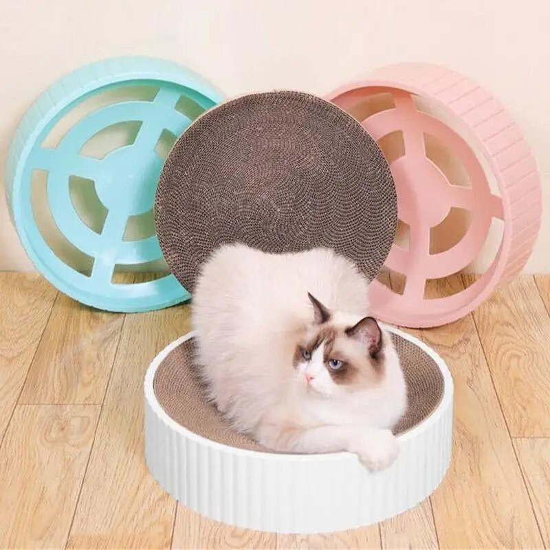 Kerek macskakarcoló deszka hullámpapír megfordítható karcoló pad nappali ágy A tartós karcoló megakadályozza a bútorok károsodását