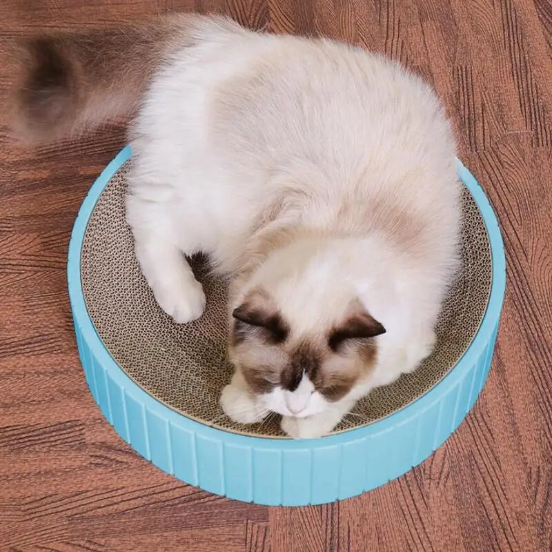 Kerek macskakarcoló deszka hullámpapír megfordítható karcoló pad nappali ágy A tartós karcoló megakadályozza a bútorok károsodását