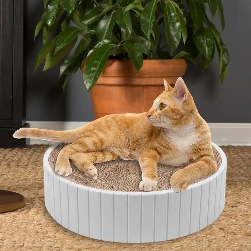 Kerek macskakarcoló deszka hullámpapír megfordítható karcoló pad nappali ágy A tartós karcoló megakadályozza a bútorok károsodását