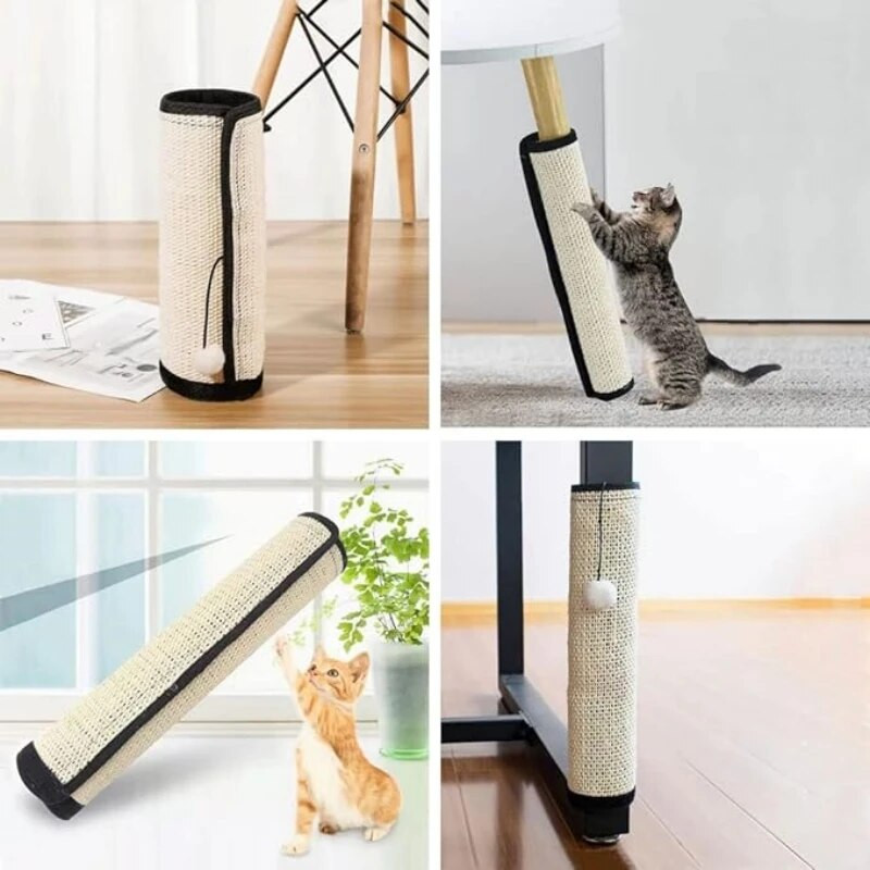 Macskakarcoló pad teaser labdával beltéri bútorok védőbetétek karcolásgátló kanapépárna természetes szizál macskakarcoló szőnyeg