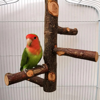 Стойка за папагал за домашен любимец Стойка от масивна дървесина Пръчка за гризане на моларни нокти Играчка за смилане на клетка за птици Консумативи